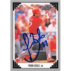 572355 St Louis Cardinals Todd Zeile Autographed Baseball Card - 1991 Leaf No.327