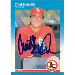 572358 St Louis Cardinals Clint Hurdle Autographed Baseball Card - 1987 Fleer No.298