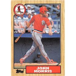 572701 St Louis Cardinals 67 John Morris Autographed Baseball Card - 1987 Topps No.211 BPP