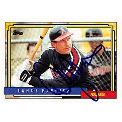 570486 California Angels, SC Lance Parrish Autographed Baseball Card - 1992 Topps No.360