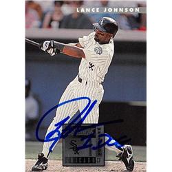 570540 Chicago White Sox, SC Lance Johnson Autographed Baseball Card - 1996 Donruss No.48