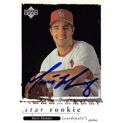 570547 St. Louis Cardinals, SC Matt Morris Autographed Baseball Card - 1997 Upper Deck Star Rookie No.262