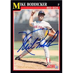 570580 Boston Red Sox, SC Mike Boddicker Autographed Baseball Card - 1991 Score No.232