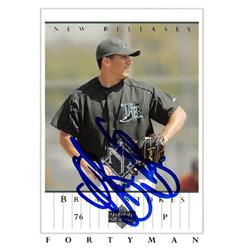 570594 Tampa Rays, SC Brian Stokes Autographed Baseball Card - 2003 Upper Deck Fortyman No.949