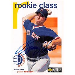 570606 Boston Red Sox, SC Brian Rose Autographed Baseball Card - 1998 Upper Deck Diamond Debut No.111