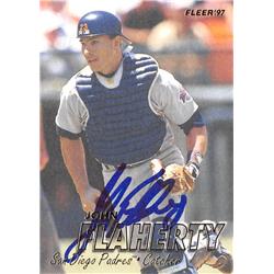 570781 San Diego Padres, SC John Flaherty Autographed Baseball Card - 1997 Fleer No.460