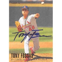 570861 St. Louis Cardinals Tony Fossas Autographed Baseball Card - 1996 Fleer No.542