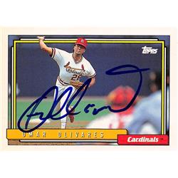 570864 St. Louis Cardinals, SC Omar Olivares Autographed Baseball Card - 1992 Topps No.193