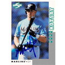 570911 Florida Marlins, SC Mark Kotsay Autographed Baseball Card - 1998 Score No.RT61