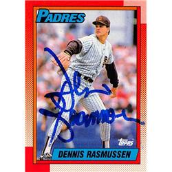 570929 San Diego Padres Dennis Rasmussen Autographed Baseball Card - 1990 Topps No.449