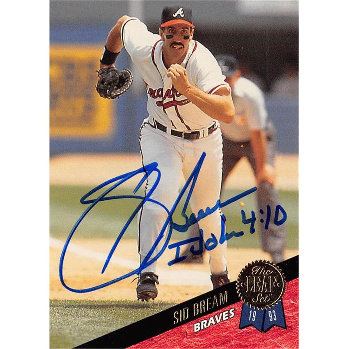 570949 Atlanta Braves Sid Bream Autographed Baseball Card - 1993 Leaf No.178