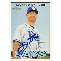 571047 Tampa Bay Rays Logan Forsythe Autographed Baseball Card - 2016 Topps Heritage No.2