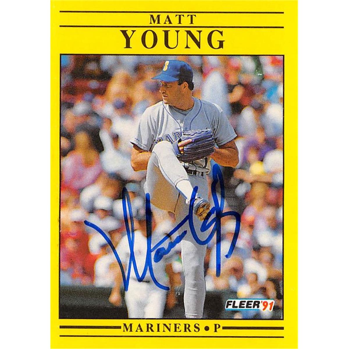 571127 Seattle Mariners Matt Young Autographed Baseball Card - 1991 Fleer No.465