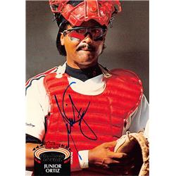 571154 Pittsburgh Pirates Junior Ortiz Autographed Baseball Card - 1992 Topps Stadium Club No.727