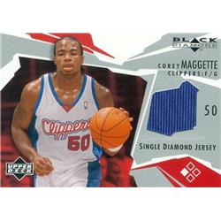 571624 Los Angeles Clippers Corey Maggette Player Worn Jersey Patch Basketball Card - 2003 Upper Deck Black Diamond No.BDCM