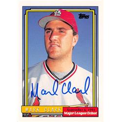 572250 St. Louis Cardinals Mark Clark Autographed Baseball Card - 1991 Topps Debut No.35