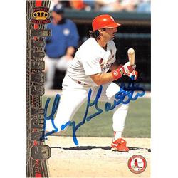 572319 St Louis Cardinals Gary Gaetti Autographed Baseball Card - 1997 Pacific No.408