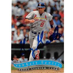 572334 St Louis Cardinals Gary Gaetti Autographed Baseball Card - 1997 Topps Stadium Club No.144