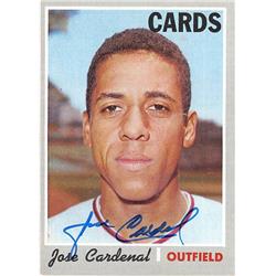 572360 St Louis Cardinals Jose Cardenal Autographed Baseball Card - 1970 Topps No.675