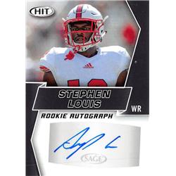 572658 N.C. State State Wolfpack Stephen Louis Autographed Football Card - 2019 Sage Hit Rookie No.A78