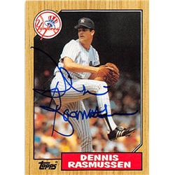 Picture of Autograph Warehouse 302227 New York Yankees Dennis Rasmussen Autographed Baseball Card - 1987 Topps No.555