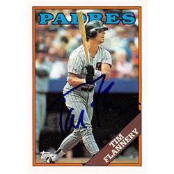 570509 San Diego Padres, SC Tim Flannery Autographed Baseball Card - 1988 Topps No.513