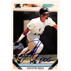 570532 Chicago White Sox, SC Lance Johnson Autographed Baseball Card - 1993 Topps No.94