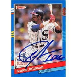 570539 Chicago White Sox, SC Lance Johnson Autographed Baseball Card - 1991 Donruss No.259