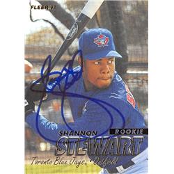 570656 Toronto Blue Jays, SC Shannon Stewart Autographed Baseball Card - 1997 Fleer Rookie No.546