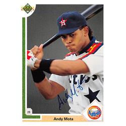 571069 Houston Astros Andy Mota Autographed Baseball Card - 1991 Upper Deck No.22F