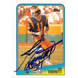571977 Los Angeles Rams Jim Everett Autographed Football Card - 1988 Topps No.288