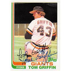 572236 San Francisco Giants Tom Griffin Autographed Baseball Card - 1982 Topps No.777