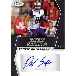 572662 Washington Huskies, Cincinnati Bengals Drew Sample Autographed Football Card - 2019 Sage Hit Rookie No.A55