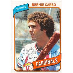 572703 St Louis Cardinals 67 Bernie Carbo Autographed Baseball Card - 1980 Topps No.266 BPP