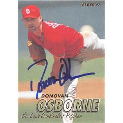 570869 St. Louis Cardinals, SC Donovan Osborne Autographed Baseball Card - 1997 Fleer No.450