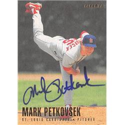 570877 St. Louis Cardinals, SC Mark Petkovsek Autographed Baseball Card - 1996 Fleer No.554