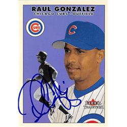 570894 Chicago Cubs, SC Raul Gonzalez Autographed Baseball Card - 2000 Fleer Tradition No.U101