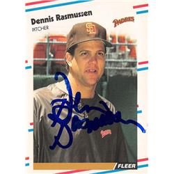 570931 San Diego Padres Dennis Rasmussen Autographed Baseball Card - 1988 Fleer No.U126