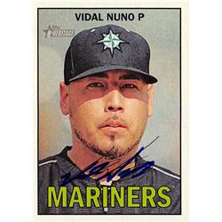571193 Seattle Mariners Vidal Nuno Autographed Baseball Card - 2016 Topps Heritage No.312