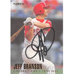571198 Cincinnati Reds Jeff Branson Autographed Baseball Card - 1996 Fleer No.335