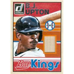 571567 Atlanta Braves B.J. Upton Player Used Bat Patch Baseball Card - 2014 Panini Donruss Bat Kings No.26