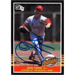 572352 St Louis Cardinals John Tudor Autographed Baseball Card - 1985 Donruss Highlights No.20