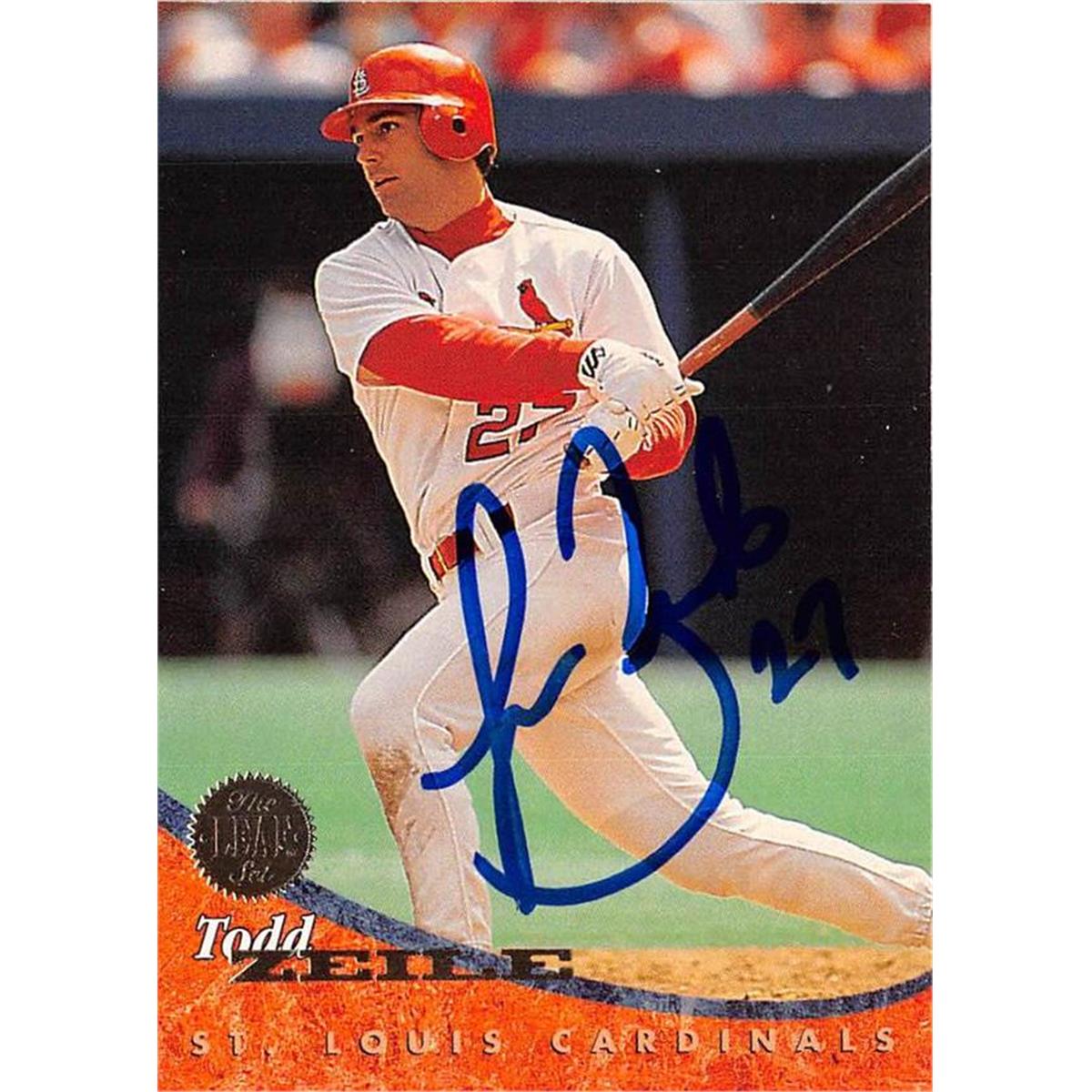 572357 St Louis Cardinals Todd Zeile Autographed Baseball Card - 1994 Leaf No.61