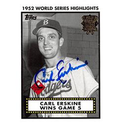 570462 Brooklyn Dodgers, SC Carl Erskine Autographed Baseball Card - 2001 Topps World Series Highlights No.52WS5 -  Autograph Warehouse