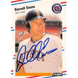 570468 Detroit Tigers, SC Darrell Evans Autographed Baseball Card - 1988 Fleer No.54