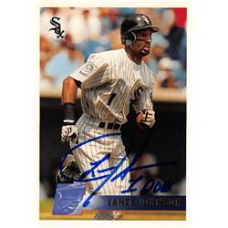 570535 Chicago White Sox, SC Lance Johnson Autographed Baseball Card - 1996 Topps No.375