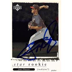 570637 Cleveland Indians, SC Jaret Wright Autographed Baseball Card - 1997 Upper Deck Star Rookie No.267