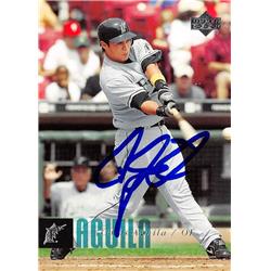 570904 Florida Marlins, SC Chris Aguila Autographed Baseball Card - 2006 Upper Deck No.619