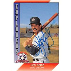 571169 Daytona Beach Explorers Ken Reitz Autographed Baseball Card - 1991 Pacific Senior League No.33