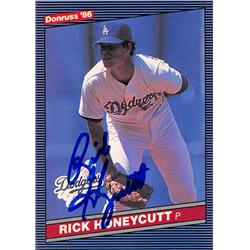 571195 Los Angeles Dodgers Rick Honeycutt Autographed Baseball Card - 1986 Donruss No.372